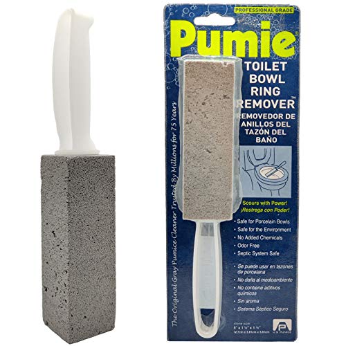 Pumie Toilet Bowl Ring Remover, TBR-6, Pumice Stone with Handle, Removes Unsi...