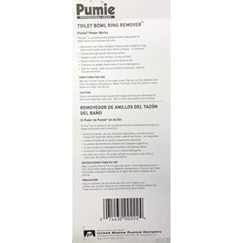 Pumie Toilet Bowl Ring Remover, TBR-6, Pumice Stone with Handle, Removes Unsi...