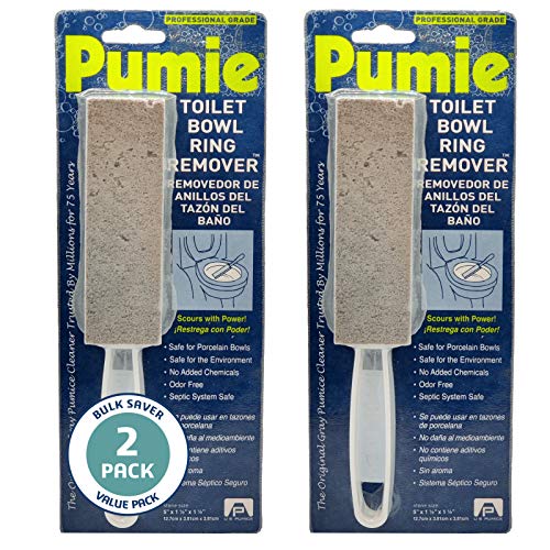 Pumie Toilet Bowl Ring Remover, TBR6, Pumice Stone with Handle, Removes Unsig...