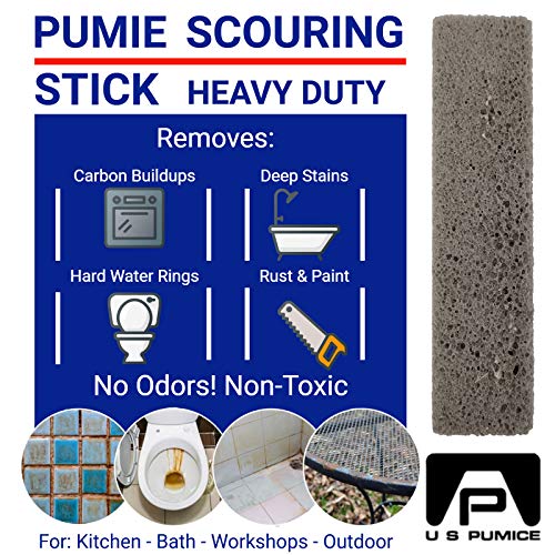 U.S. Pumice 1001 Pumie Scouring Stick, Heavy Duty, HDW, Remove Stains, Hard W...