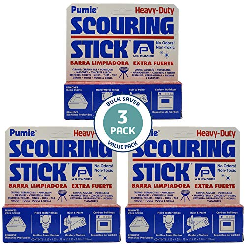 U.S. Pumice Heavy Duty Scouring Stick, 3 Pack, Pumie Pummis Stone, Remove Har...