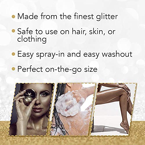 Punky Temporary Hair and Body Glitter Color Spray, Travel Spray, Lightweight,...