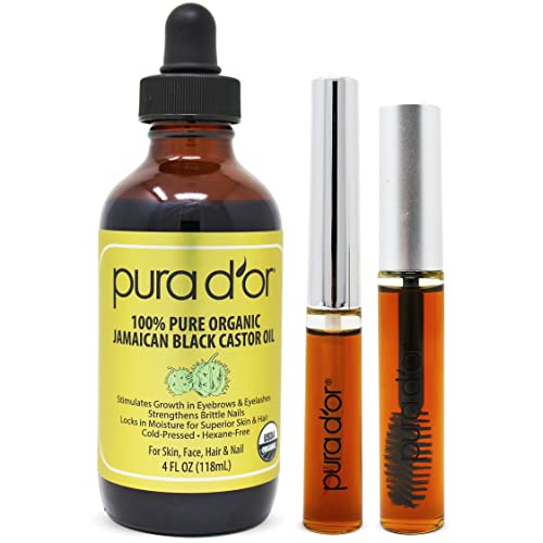 PURA D’OR Organic Jamaican Black Castor Oil (4oz) 100% Pure USDA Organic - Co...
