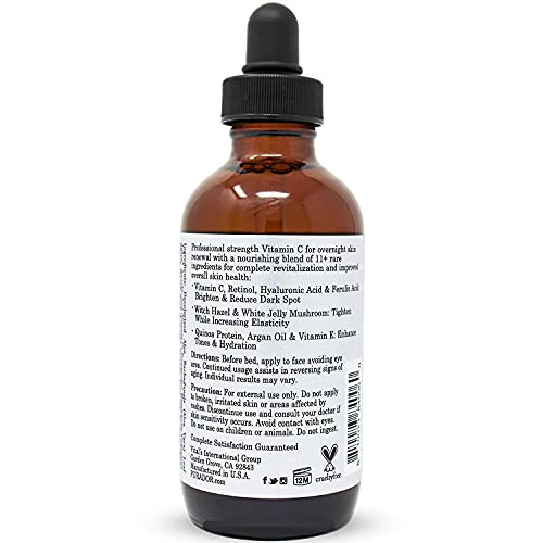 PURA D'OR Vitamin C Serum (4 oz) & 0.25mm Derma Roller Microdermabrasion Comp...