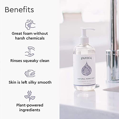 Puracy Hand Soap Refill, Lavender & Vanilla, Moisturizing Natural Liquid Hand...