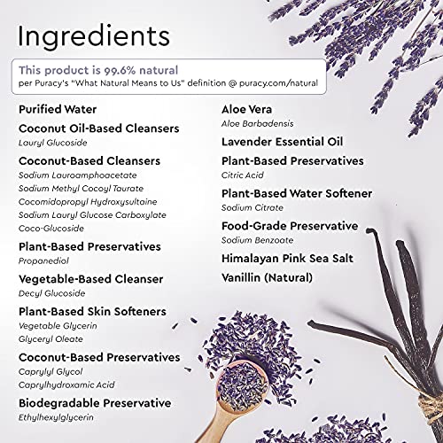 Puracy Hand Soap Refill, Lavender & Vanilla, Moisturizing Natural Liquid Hand...