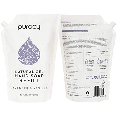 Puracy Hand Soap Refill, Lavender & Vanilla, Moisturizing Natural Liquid Hand...