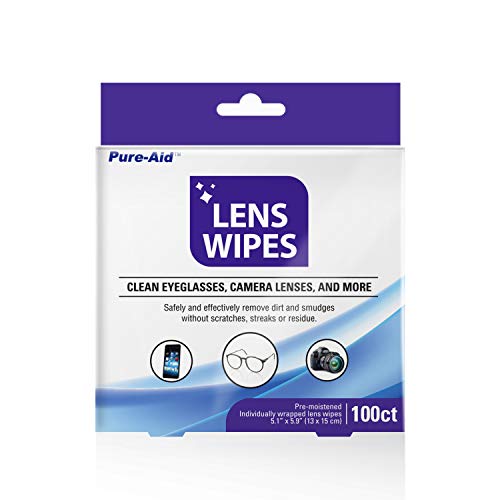 Pure-Aid Lens Wipes, Cleans Eyeglasses, Camera Lenses, Smart Phones and More ...
