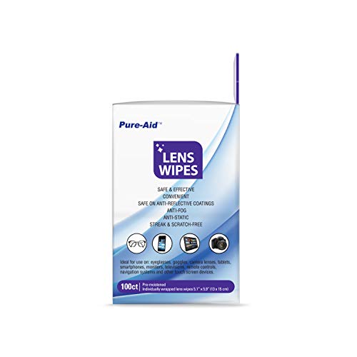 Pure-Aid Lens Wipes, Cleans Eyeglasses, Camera Lenses, Smart Phones and More ...