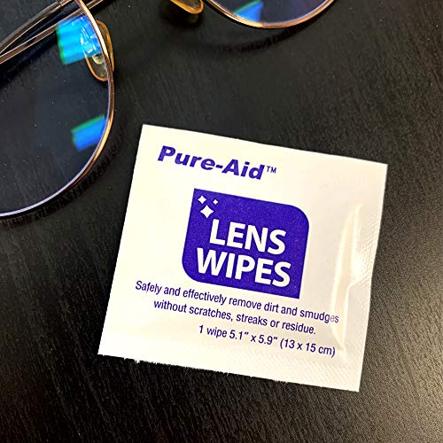 Pure-Aid Lens Wipes, Cleans Eyeglasses, Camera Lenses, Smart Phones and More ...