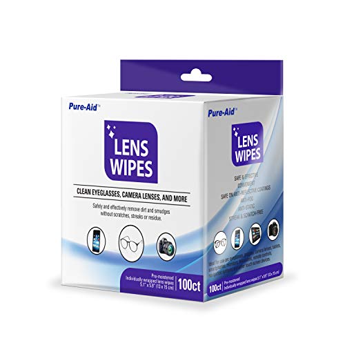 Pure-Aid Lens Wipes, Cleans Eyeglasses, Camera Lenses, Smart Phones and More ...