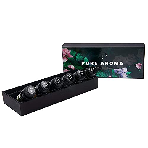 Essential Oils by PURE AROMA 100% Pure Therapeutic Grade Oils kit- Top 6 Arom...