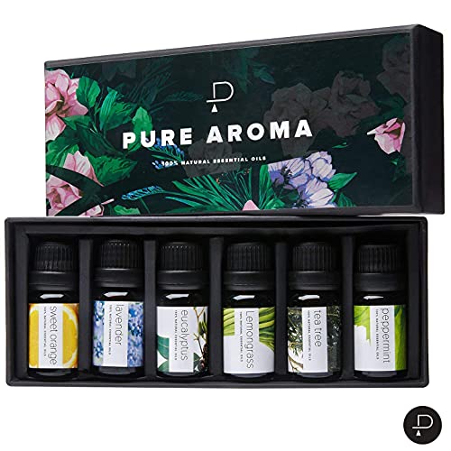 Essential Oils by PURE AROMA 100% Pure Therapeutic Grade Oils kit- Top 6 Arom...