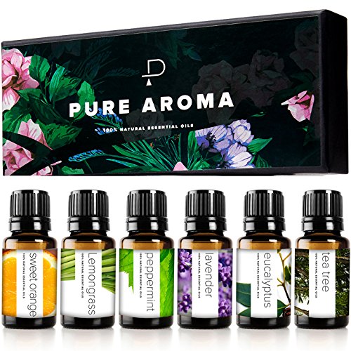 Essential Oils by PURE AROMA 100% Pure Therapeutic Grade Oils kit- Top 6 Arom...