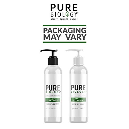 Pure Biology Facial Cleanser with Hyaluronic Acid, Gentle Anti Aging Face Was...