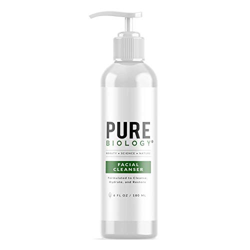 Pure Biology Facial Cleanser with Hyaluronic Acid, Gentle Anti Aging Face Was...
