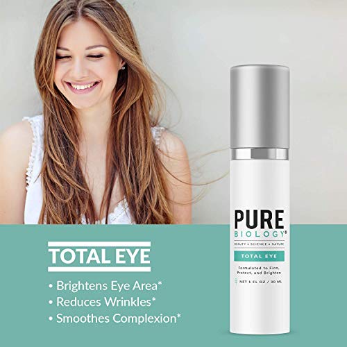 Pure Biology Premium Total Eye Cream | Under Eye Cream Anti Aging Serum with ...
