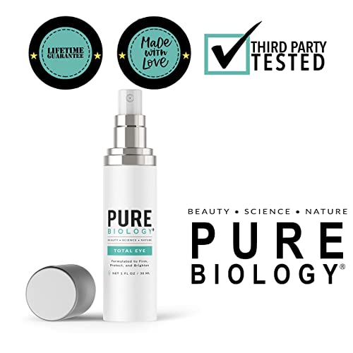 Pure Biology Premium Total Eye Cream | Under Eye Cream Anti Aging Serum with ...