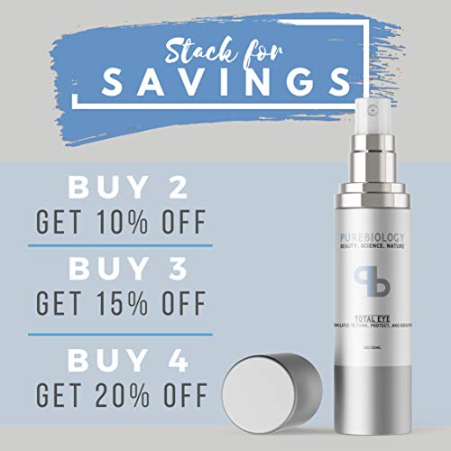 Pure Biology Total Eye Cream with Hyaluronic Acid | Baobab Oil & Anti Aging C...