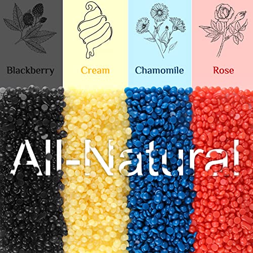 Wax Warmer, PURECLEAN Hair Removal Home Waxing Kit, Hard Wax Kit with 4 Formu...