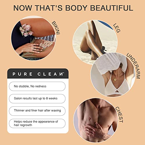 Waxing Kit Wax Warmer, PURECLEAN Hair Removal Home Waxing Kit With 4 Bags Har...