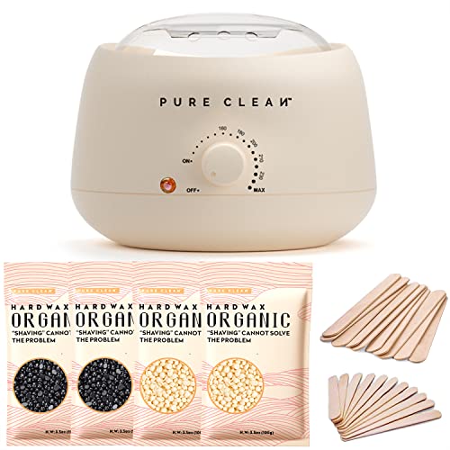 Waxing Kit Wax Warmer, PURECLEAN Hair Removal Home Waxing Kit With 4 Bags Har...