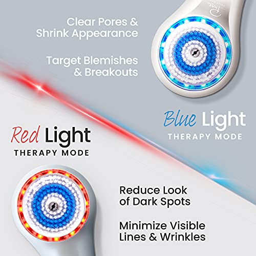 Halo Advanced Facial Cleansing Brush with LED Light Therapy Technology – 3 Sp...
