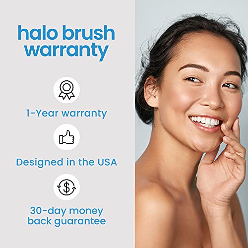 Halo Advanced Facial Cleansing Brush with LED Light Therapy Technology – 3 Sp...