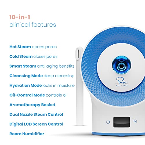 NanoSteamer Clinical - 10-in-1 Smart Steam Dermatologist Grade Ionic Facial S...
