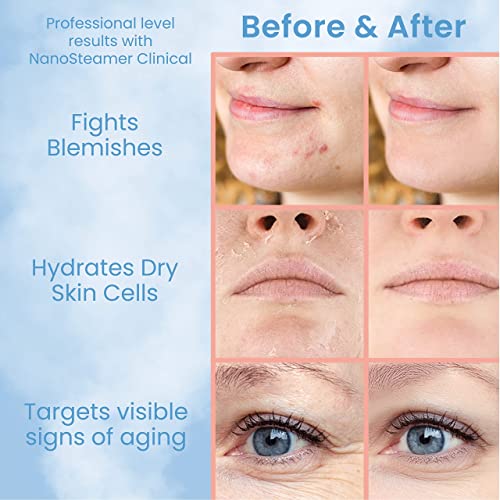 NanoSteamer Clinical - 10-in-1 Smart Steam Dermatologist Grade Ionic Facial S...
