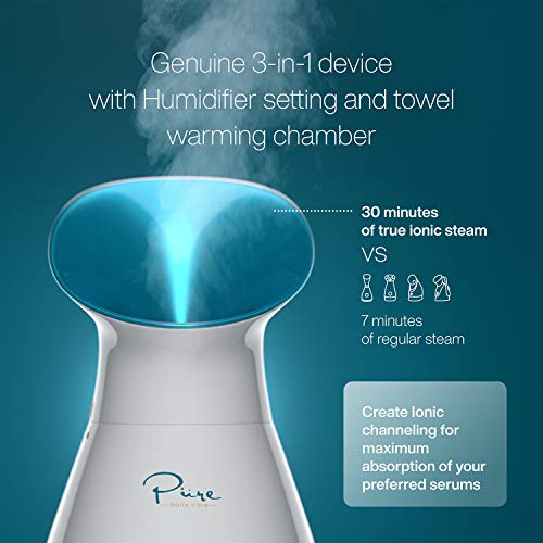 NanoSteamer Large 3-in-1 Nano Ionic Facial Steamer with Precise Temp Control ...