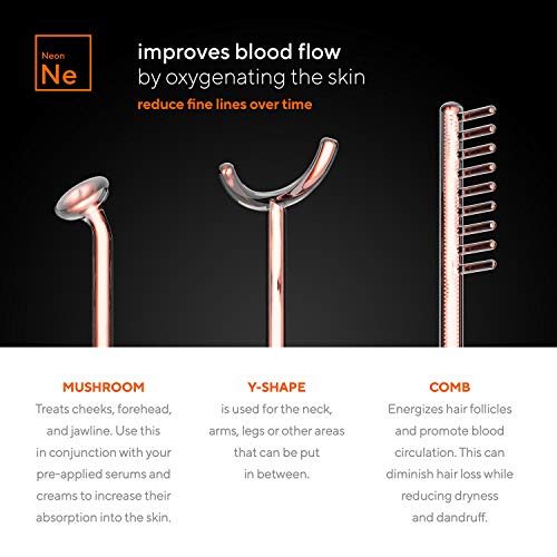 NuDerma Professional Skin Therapy Wand - Portable High Frequency Skin Therapy...