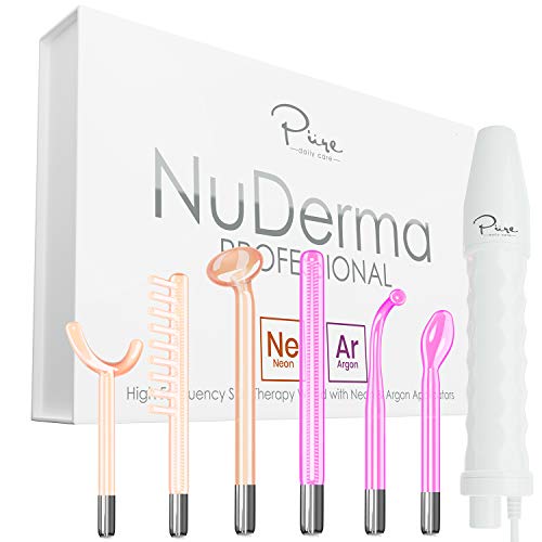 NuDerma Professional Skin Therapy Wand - Portable High Frequency Skin Therapy...