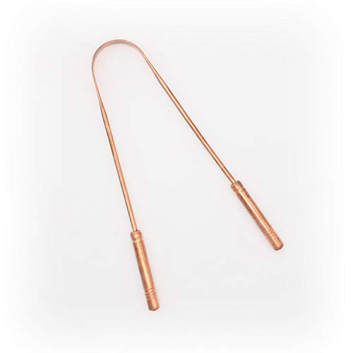 100% Pure Copper Tongue Scraper for Adults - Natural Tongue Cleaner with Firm...