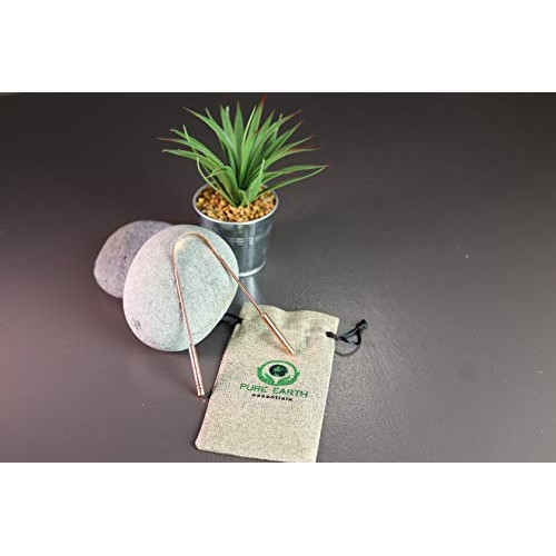 100% Pure Copper Tongue Scraper for Adults - Natural Tongue Cleaner with Firm...