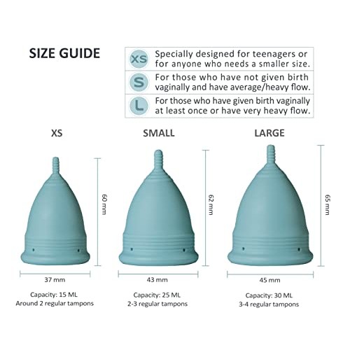 Pure Ella Menstrual Cup - Reusable Soft Silicone Period Cup - Wear for 12 Hou...