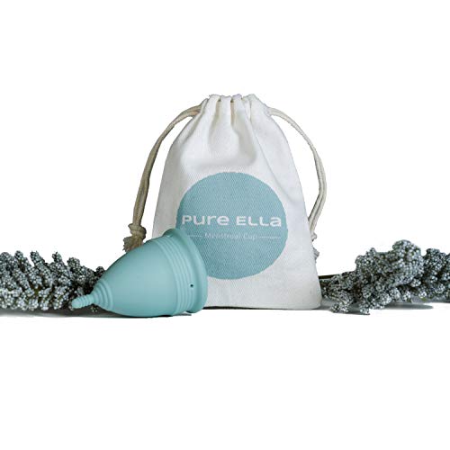 Pure Ella Menstrual Cup - Reusable Soft Silicone Period Cup - Wear for 12 Hou...