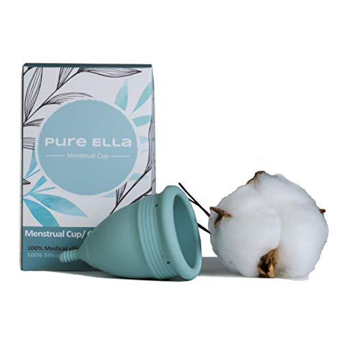 Pure Ella Menstrual Cup - Reusable Soft Silicone Period Cup - Wear for 12 Hou...