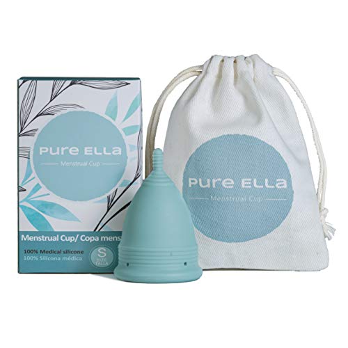 Pure Ella Menstrual Cup - Reusable Soft Silicone Period Cup - Wear for 12 Hou...