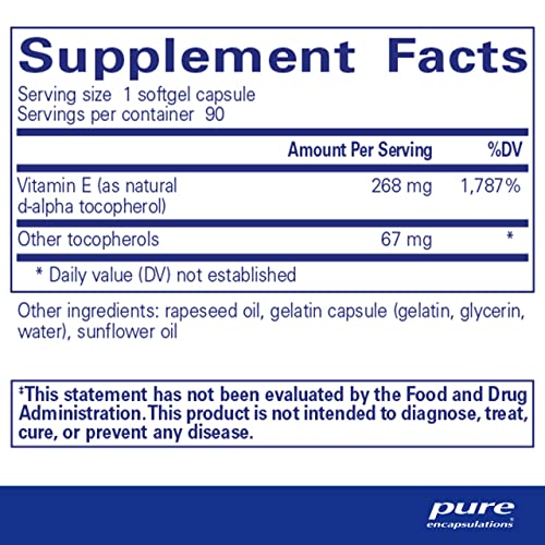 Pure Encapsulations Vitamin E (with Mixed Tocopherols) | Antioxidant Suppleme...