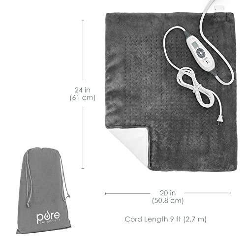 Pure Enrichment® PureRelief™ XXL (20" x 24") Electric Heating Pad for Back Pa...