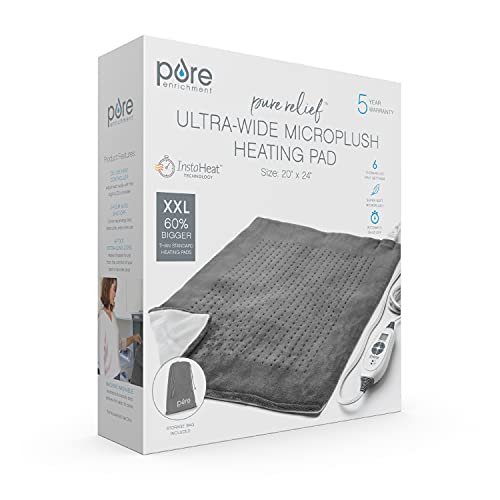 Pure Enrichment® PureRelief™ XXL (20" x 24") Electric Heating Pad for Back Pa...