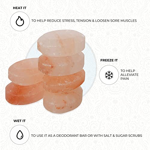 Pure Himalayan Salt Works Flat Oval Massage Stone, Pink Crystal Hand Carved S...