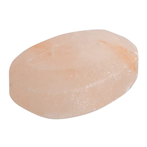 Pure Himalayan Salt Works Flat Oval Massage Stone, Pink Crystal Hand Carved S...