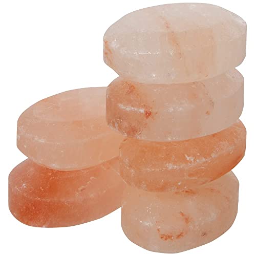 Pure Himalayan Salt Works Flat Oval Massage Stone, Pink Crystal Hand-carved S...
