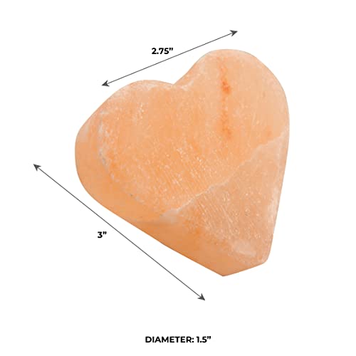 Pure Himalayan Salt Works Heart Massage Stone, Pink Crystal Hand-Carved Stone...