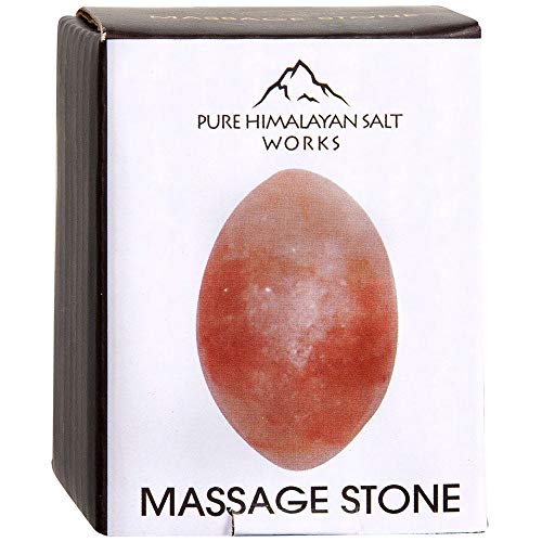 Pure Himalayan Salt Works Oval Massage Stone, Pink Crystal Hand-Carved Stone ...