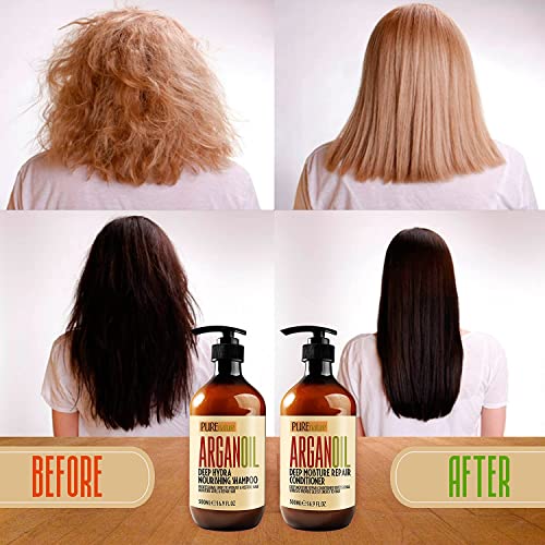 Moroccan Argan Oil Shampoo and Conditioner SLS Sulfate Free Set - Best Gift f...
