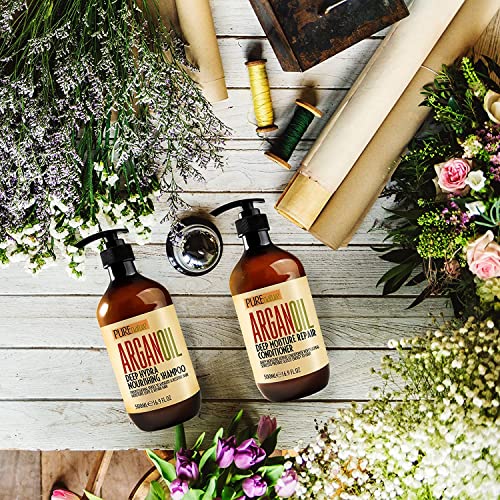 Moroccan Argan Oil Shampoo and Conditioner SLS Sulfate Free Set - Best Gift f...