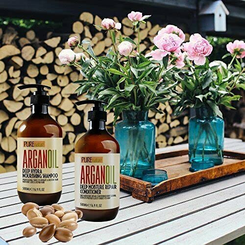 Moroccan Argan Oil Shampoo and Conditioner SLS Sulfate Free Set - Best Gift f...